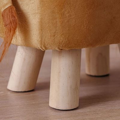 Meow Wood-Fabric Lion Shaped Stool 50.5x22x29Cm