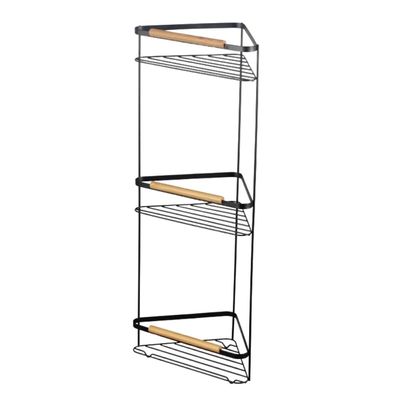 Magnus 3 Tier Corner Bathroom Rack 33.8X19.5X67Cm Black 