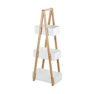 Magnus Bamboo 3-Tier Storage Rack - Nature/White - 30x18.5x81.5 cm 