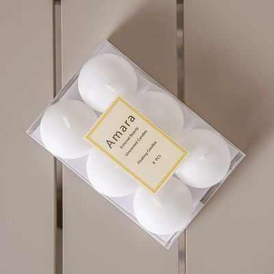 Amara Key Floating Candle S/6 4.5X2.5 Cm- White