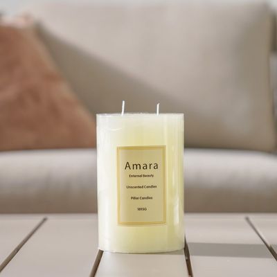 Amara Key Single Pillar Candle 10X15Cm - Ivory