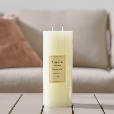 Amara Key Single Pillar Candle 10X25Cm - Ivory