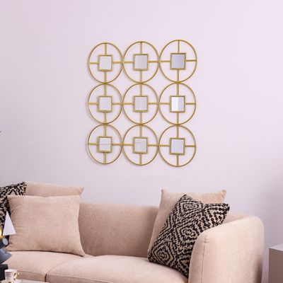 SS24 Stolpa Metal Wall Accent gold&White 90x90x2.5cm  (LJ104-135-009)