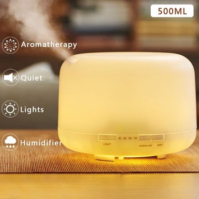 Aroma Electric Ultrasonic Diffuser White 500Ml 16.8X12.1Cm White