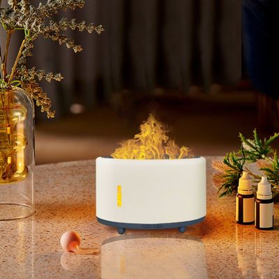 Aroma Electric Diffuser With Fire Led Usb 8.6X8.6X18.8Cm White