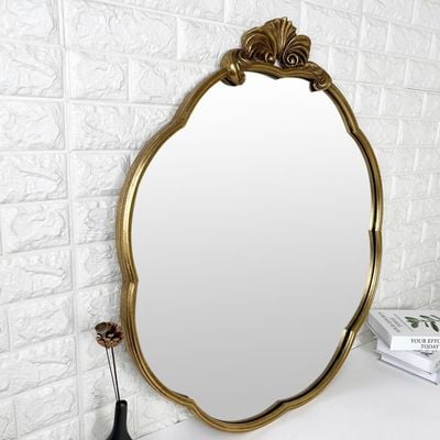 SS24-Metal Decorative Mirror Frame Gold 71X80X3CM (INT-SE-71803-GLD)