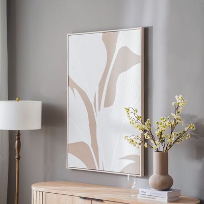 Bloom Canvas Fern Leaf Zoom Beige- Wht 80x120