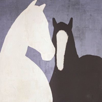 Bloom Canvas Horse Pair  80x120