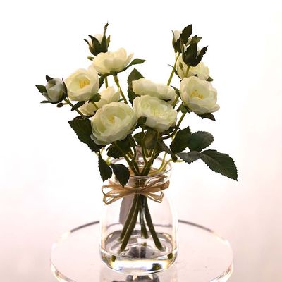 Rejoice White rose pudding Vase H19cm L22073/WH