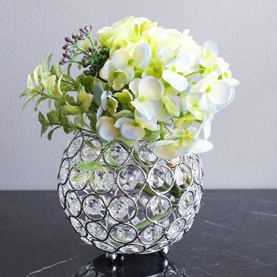 Rejoice Rose Hydrangea Bouquet Green 23 cm