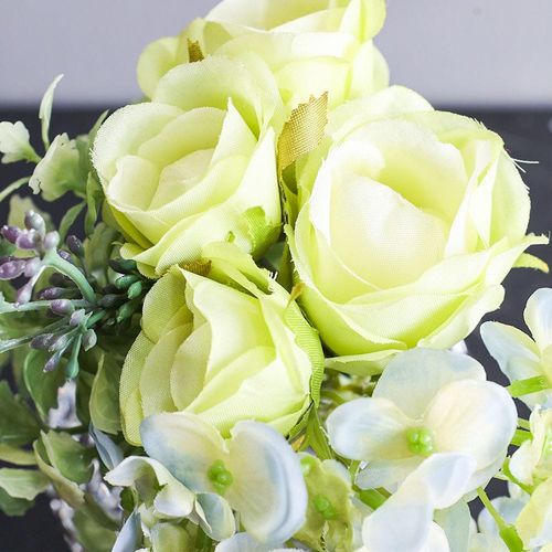 Rejoice Rose Hydrangea Bouquet Green 23 cm