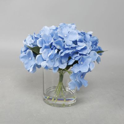 SS25 Daisy Glass & Fabric Flower W/Fake Water 22.86*22.86*20.32Cm