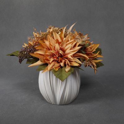 SS25 Daisy Ceramic & Fabric Flower In Pot 19.05*19.05*20.64Cm
