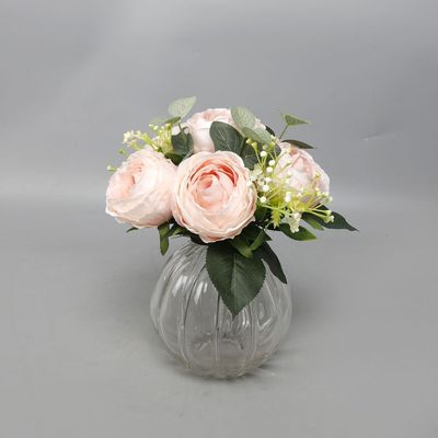 SS25 Daisy Glass & Fabric Flower In Pot 22.23*22.23*27.94Cm