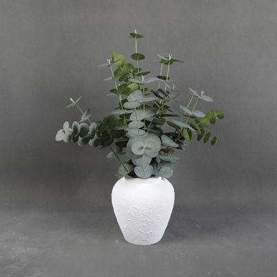 SS25 Daisy Ceramic & Fabric Greenery In Pot 30.48*30.48*52.07Cm