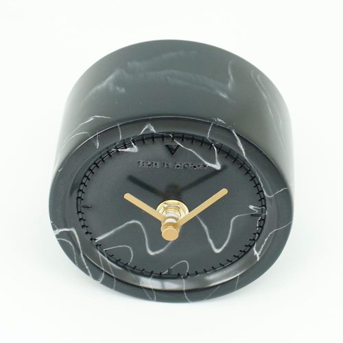 Silas Round Shape Table Clock Black 10.7x10.7x6.9cm