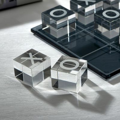 Abriz XOXO Game Board Black Crystal / Glass  23 X 23 X 7 CM