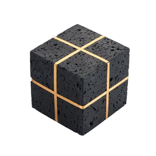 Abriz Cube Table Deco Black Resin   11 X 11 X 11 CM
