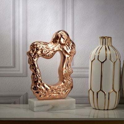 Abriz Abstract Table Deco Gold Resin / Marble  22 X 8 X 33 CM