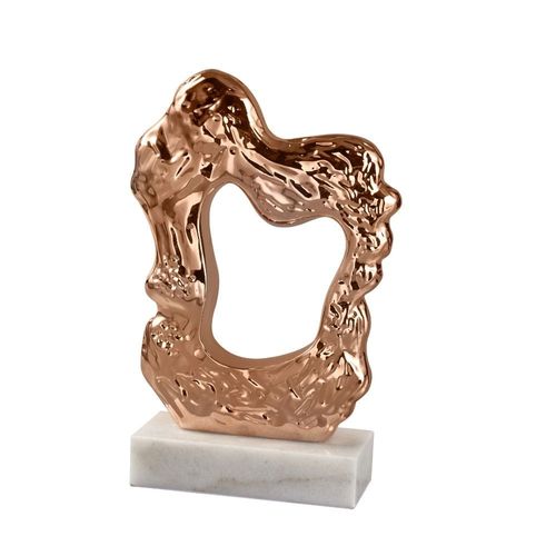 Abriz Abstract Table Deco Gold Resin / Marble  22 X 8 X 33 CM