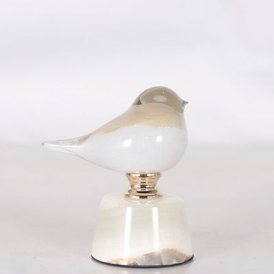 Aw24 Diana Healing Home Glass Bird Sml White 13X9X15.5Cm