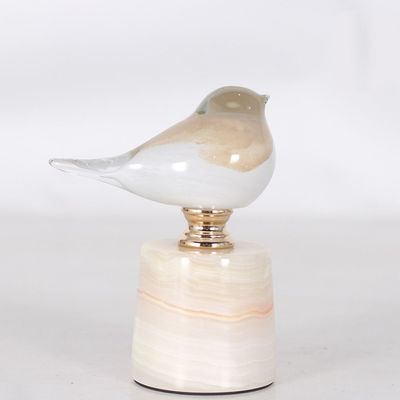 Aw24 Diana Healing Home Glass Bird Lrg White White 13X9.5X18Cm