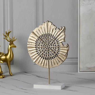 Norwich Carved Disc Décor 25X8X38Cm Gold