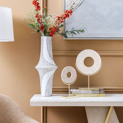 Norwich Decorative Disc on Stand 1 Décor  13X8X24Cm Peach