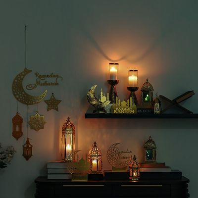 Afreen Acrylic "Ramadan Kareem" Table Décor Gold 20X23Cm