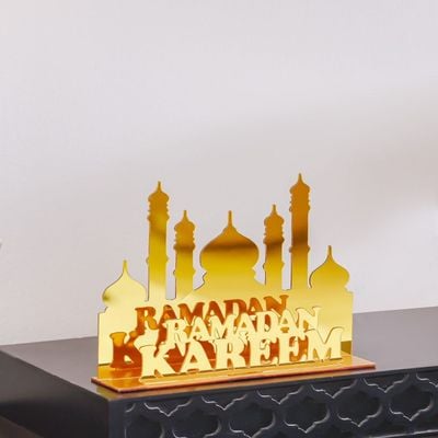 Afreen Acrylic Ramadan Kareem Table Décor Gold 20X15Cm