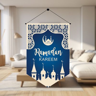 Afreen Ramadan Kareem Banner Blue 30X45Cm