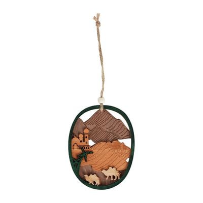 Afreen Wood Desert Oasis Hanging Décor-9.3X0.7X12Cm