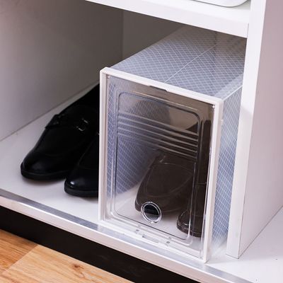 Magnus Foldable Plastic Shoe Organizer With Pet Door Clear 24.8X35.5X18.6Cm 