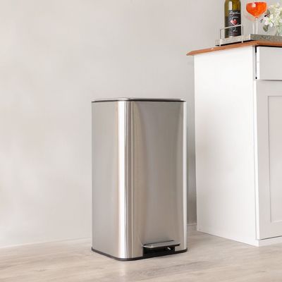 Falcon 30L Stainless Steel Pedal Bin,Soft Close,Stainless Steel Matte Finish 32.5 X 31.8 X 61.9 CM SK19007B-002