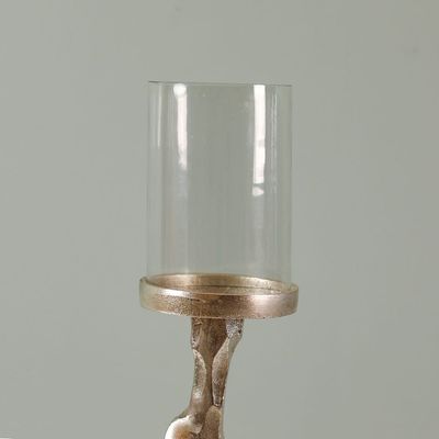Arianna Twisted Pillar Candle Holder 10x10x48 cm - Silver