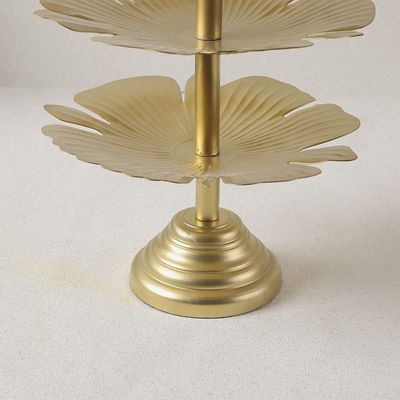 Arianna Lotus Pillar Candle Holder- Gold 1369