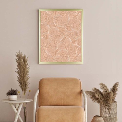 Gallery Outline of Pink Background Flower Framed Art 43X53X2.2CM