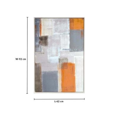 Gallery Orange Blue Square Abstract Art 62X92X3.5CM 4609(BASE)-21002