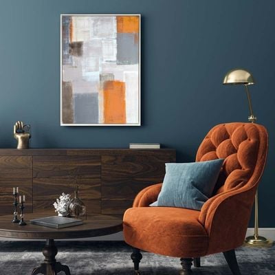 Gallery Orange Blue Square Abstract Art 62X92X3.5CM 4609(BASE)-21002