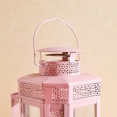 Sahara Decorative Filigree Lantern - Pink