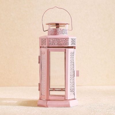 Sahara Decorative Filigree Lantern - Pink