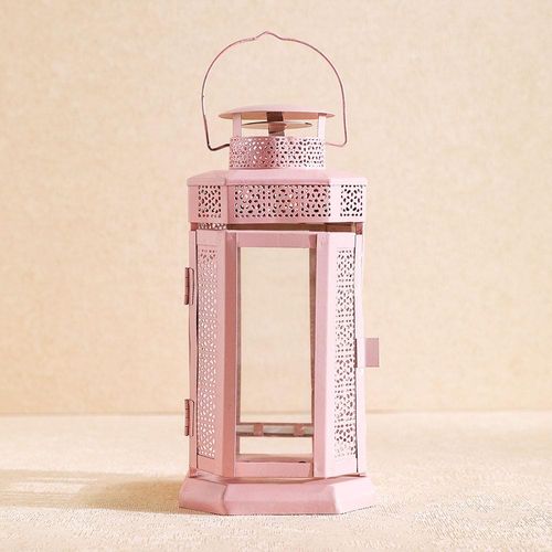 Sahara Decorative Filigree Lantern - Pink