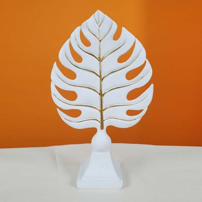 Lori Leaf Decoration White,Gold 17X8X30CM