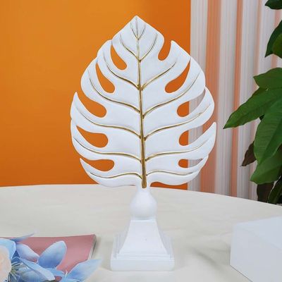 Lori Leaf Decoration White,Gold 17X8X30CM