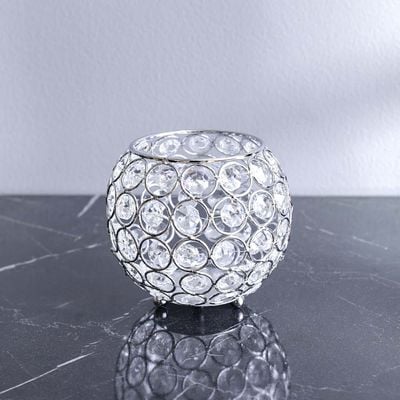 Aleeza Tea Light Holder Chrome 12X12X11CM