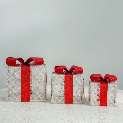 Rudolph Christmas Led Gift Box 12X15X19Cm