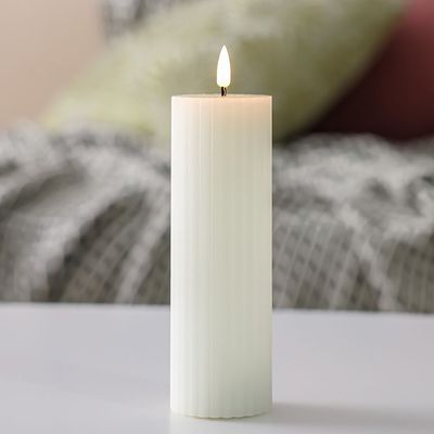 Alice Flute LED Candle White 5.5 X 17.5Cm