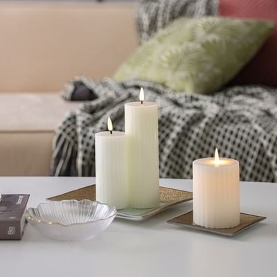 Alice Flute LED Candle White Dia 9Cm