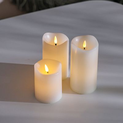 Alice Flute LED Candle White Dia 7.5 X 15Cm