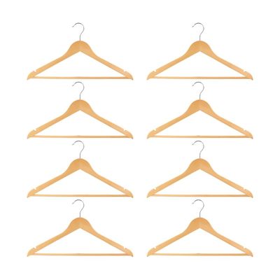 Magnus Set Of 8 Wooden Hangers - Natural - 44.5X23X1.2 cm